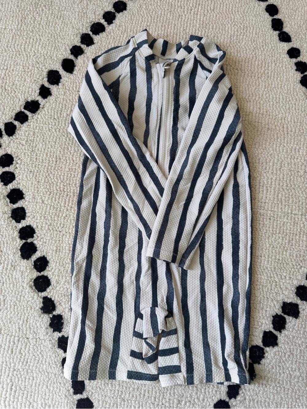 H&M Navy and White Striped Kids One-Piece Swimsuit